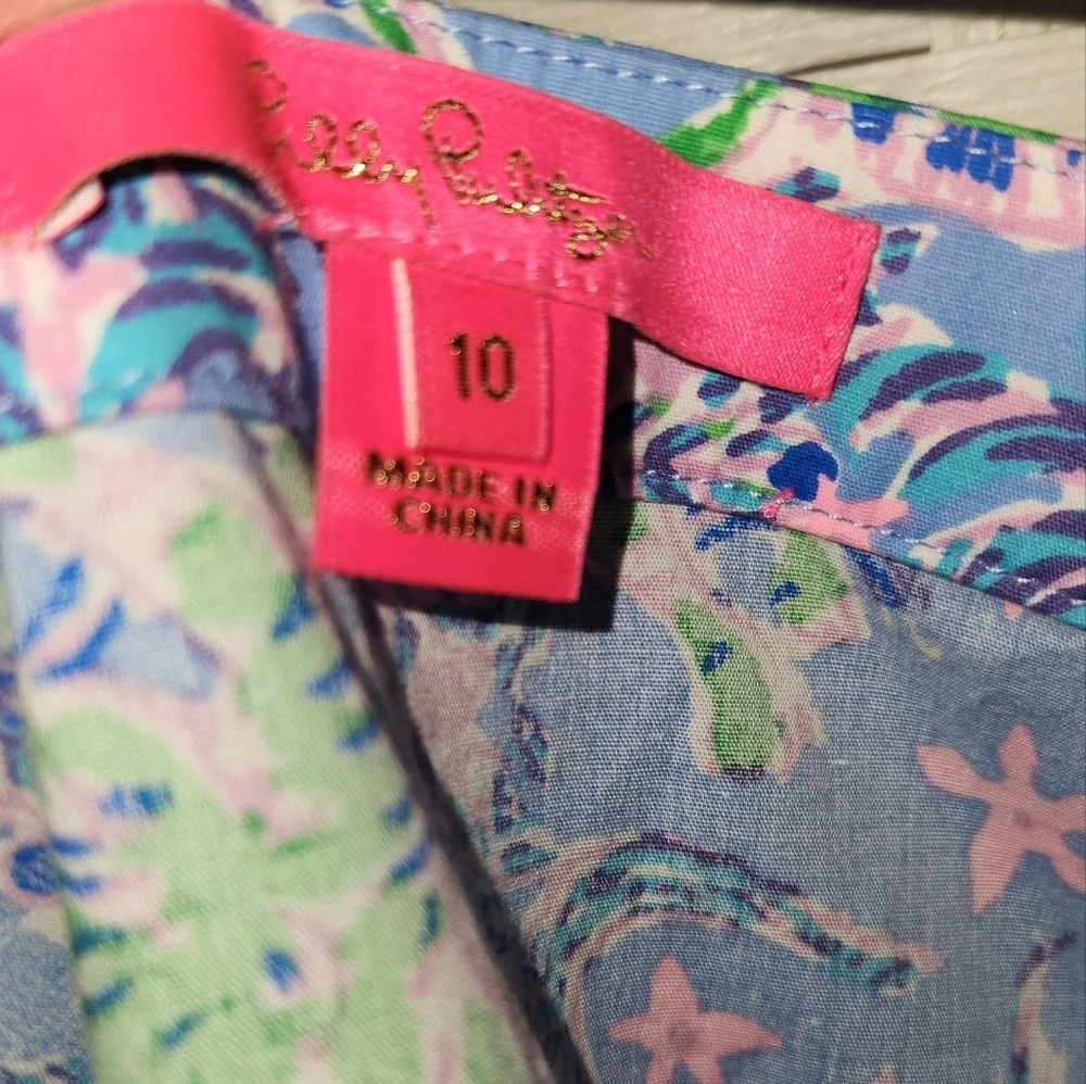 Lilly Pulitze Rosalie Teird Ruffle Skirt Blue Peri The Turtle Size 10 - Picture 3 of 3